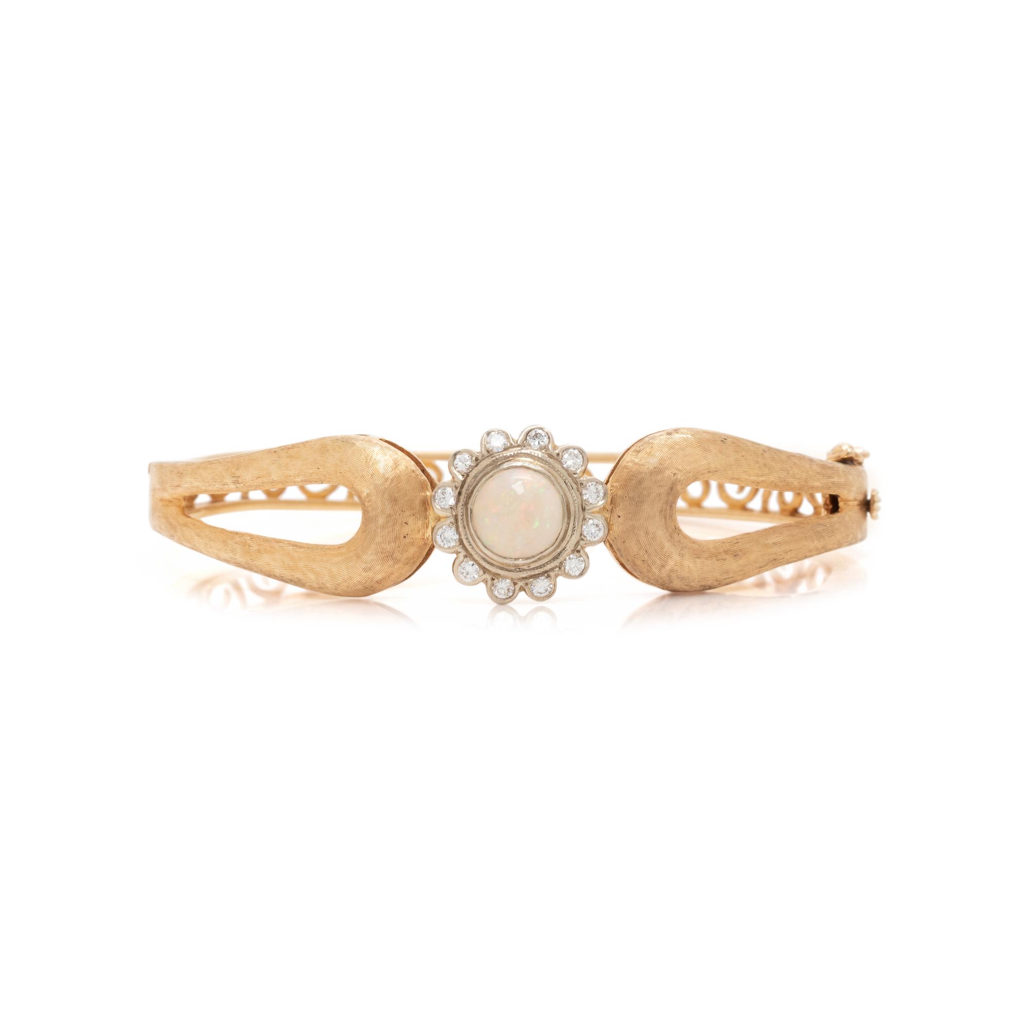LA TRIOMPH, OPAL AND DIAMOND BANGLE BRACELET
