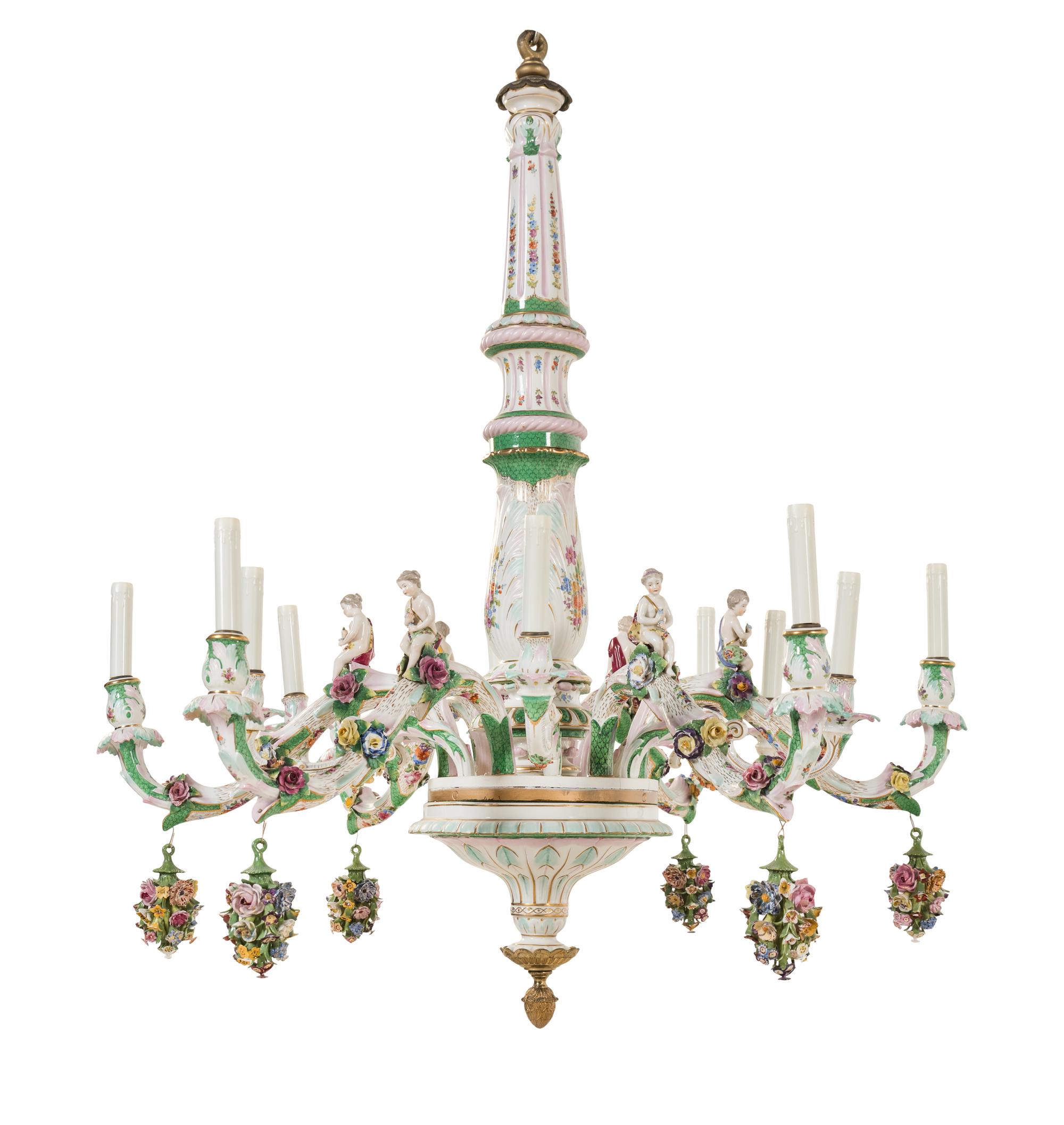 A Meissen Porcelain Chandelier