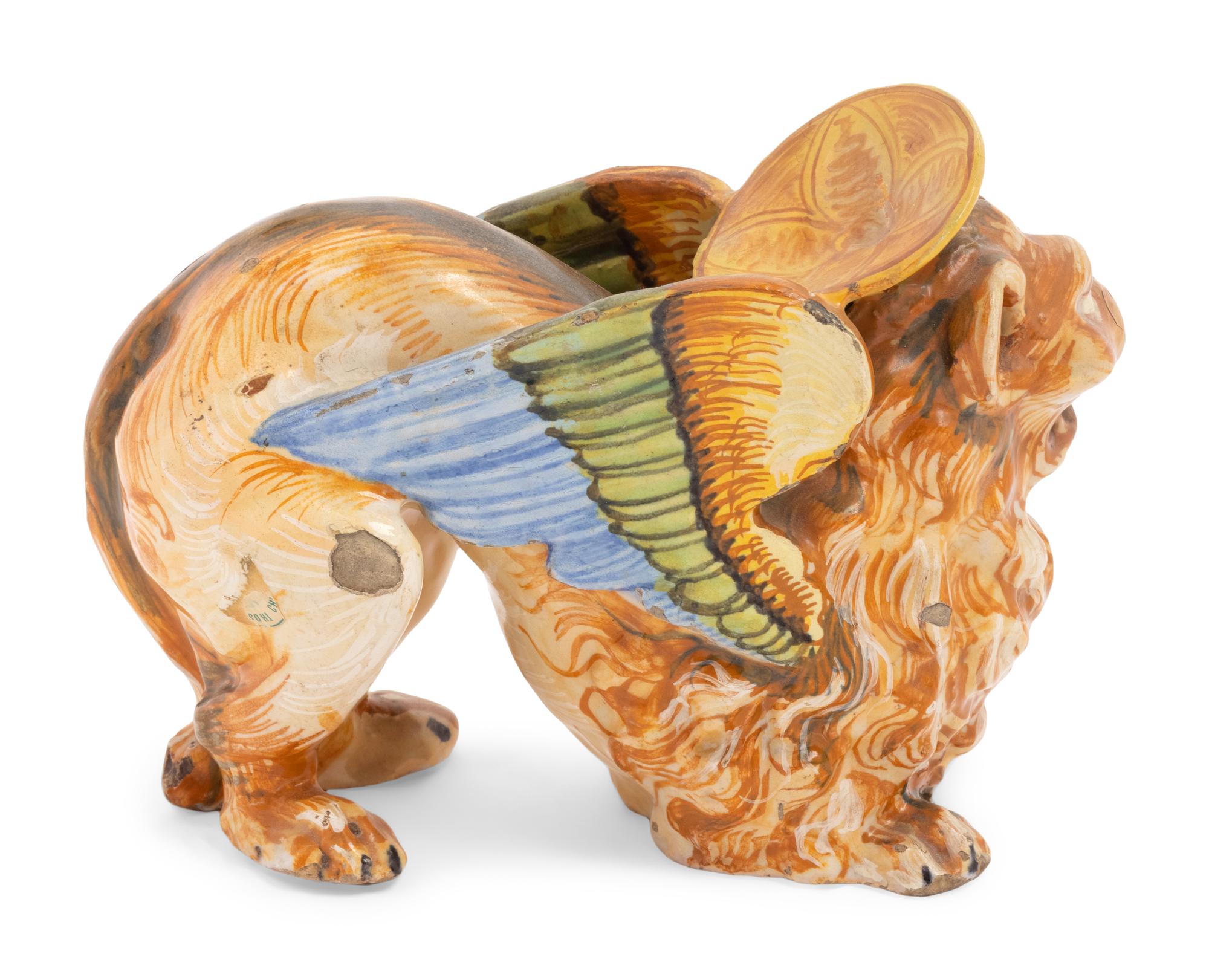 An Italian Faïence Figure of a Mythical Beast