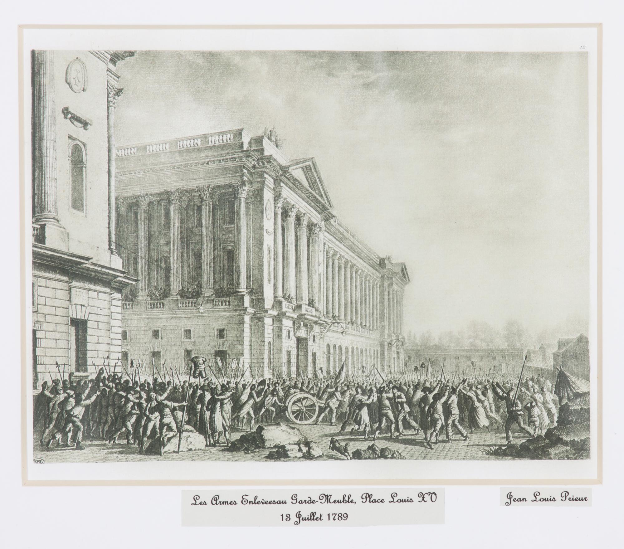 Jean Louis Prieur, (French, 1759-1795), Six works depicting French historical scenes.