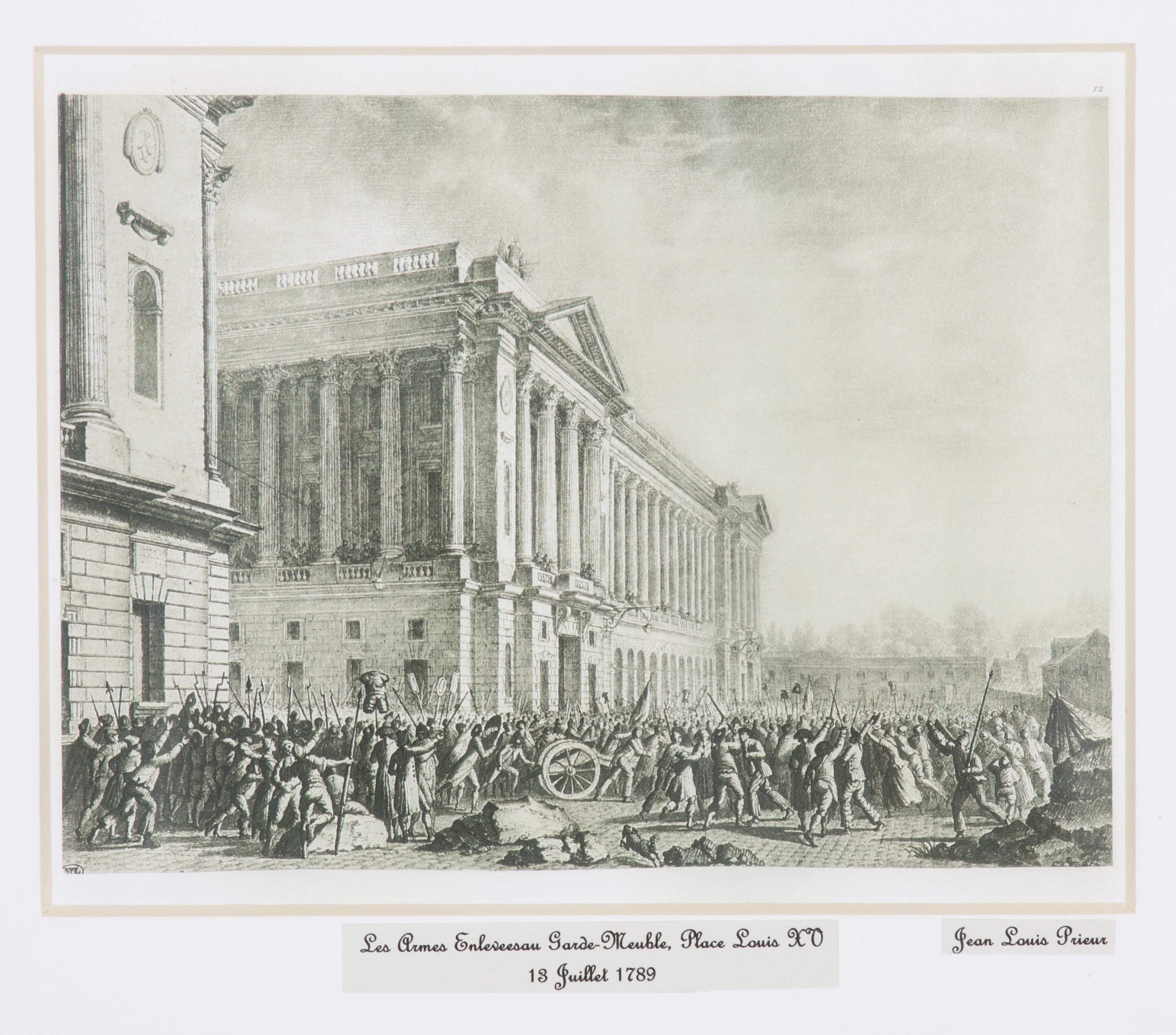 Jean Louis Prieur, (French, 1759-1795), Six works depicting French historical scenes.