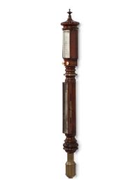 An English Mahogany Marine Stick Barometer with 'Improved Sympiesometer'