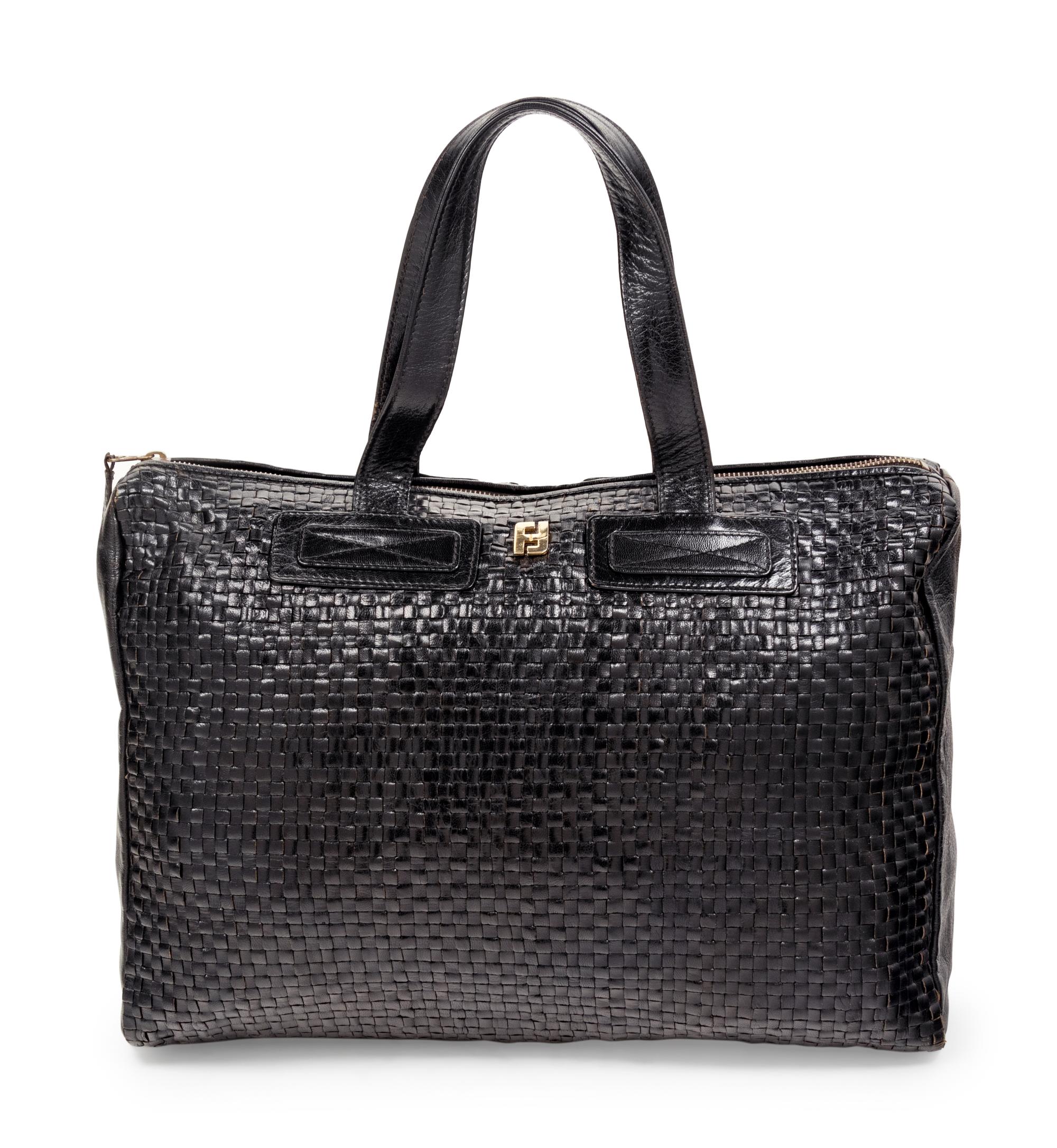 Fendi Woven Leather Bag, 1960s-1970s