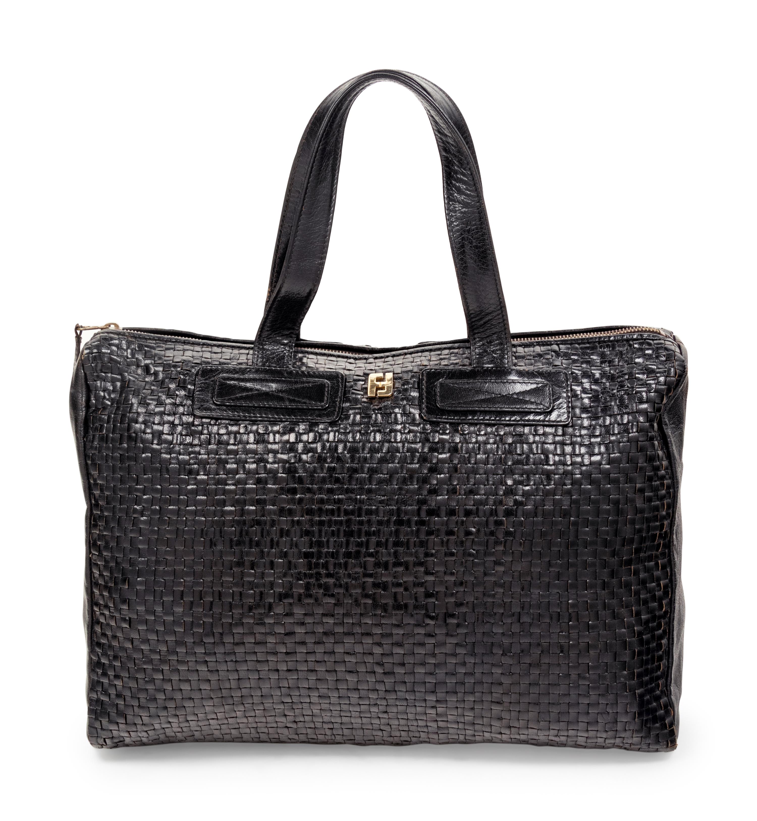 Fendi Woven Leather Bag, 1960s-1970s