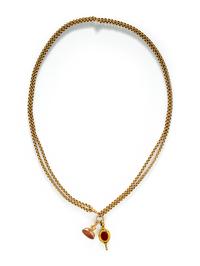 YELLOW GOLD FOB CHAIN AND CHARMS