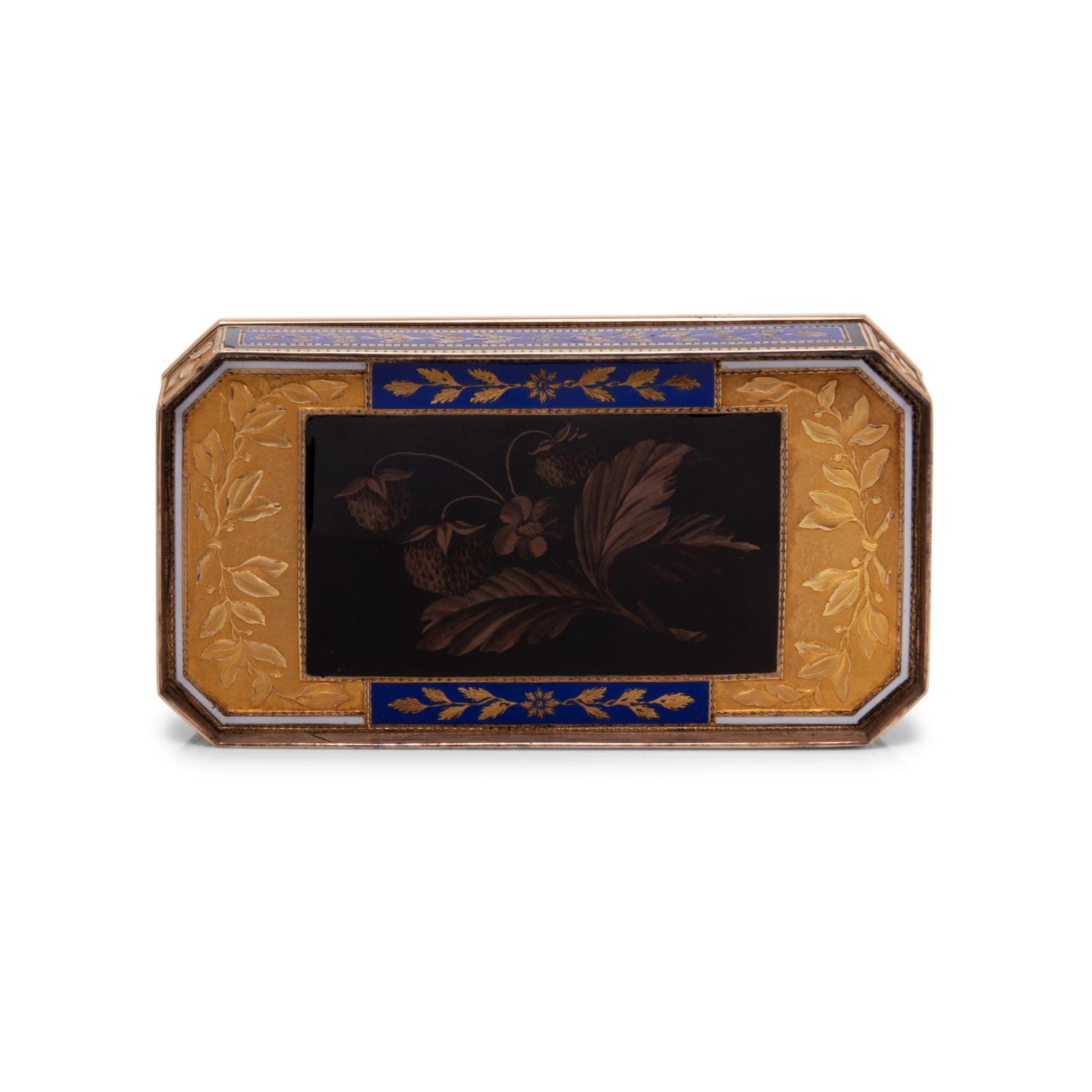 A Gold and Enamel Snuff Box