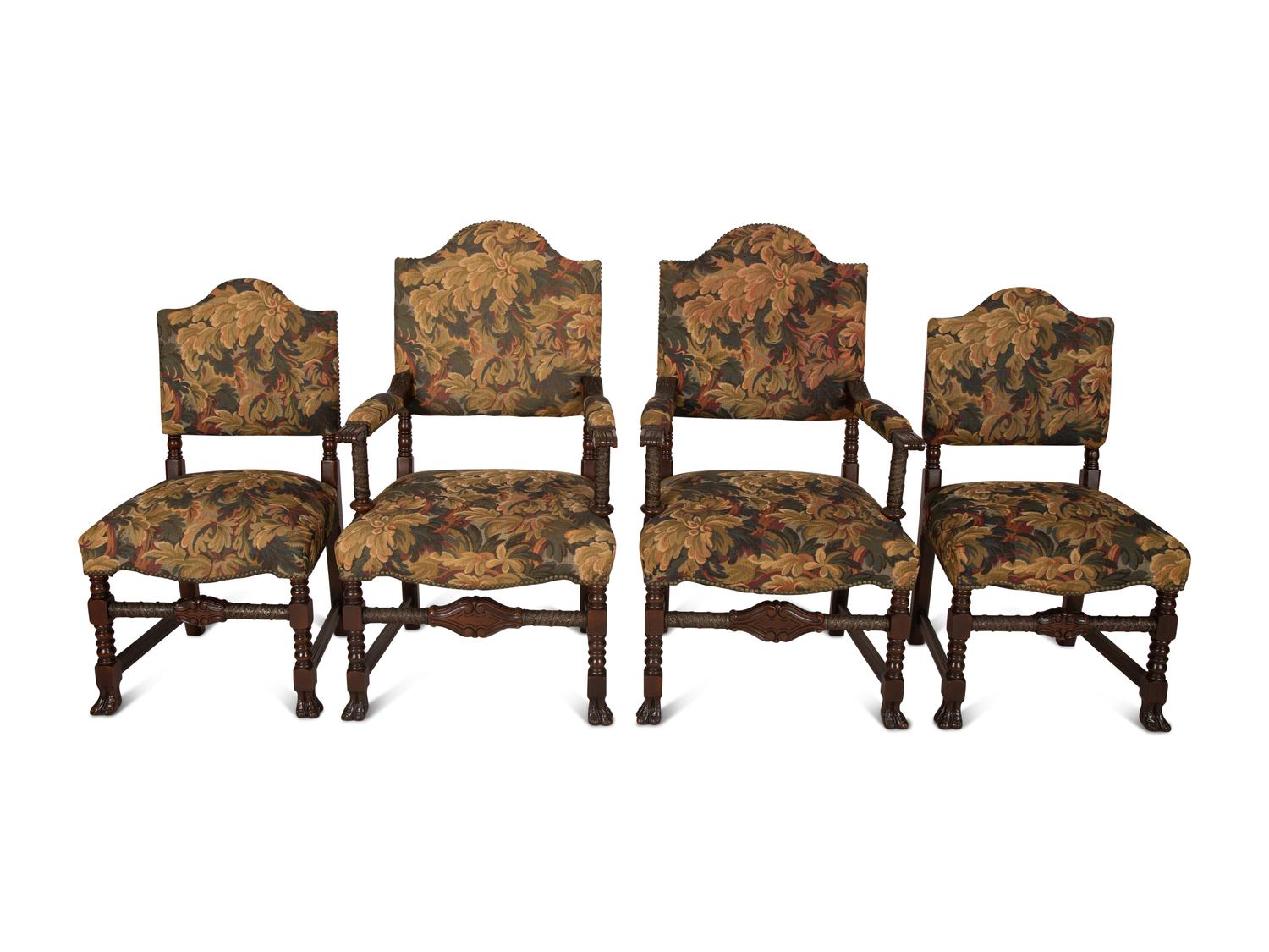 A Set of Six Baroque Style Dining Chairs