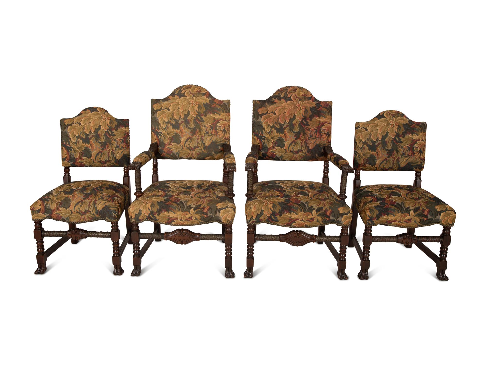 A Set of Six Baroque Style Dining Chairs