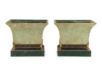 A Pair of Chinoiserie Decorated Tôle Jardinières
