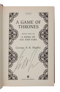 MARTIN, George R. R. (b. 1948). [A Song of Ice and Fire series:] A Game of Thrones -- A Clash of Kings -- A Storm of Swords -- A Feast for Crows . London: Voyager, Harper Collins, 1996, 1998, 2000, 2005.