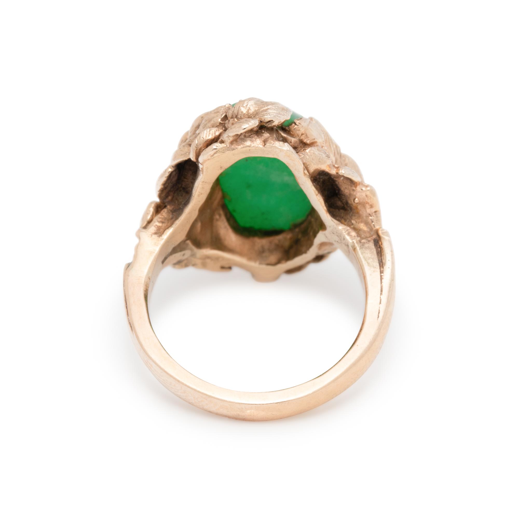 YELLOW GOLD AND JADE RING