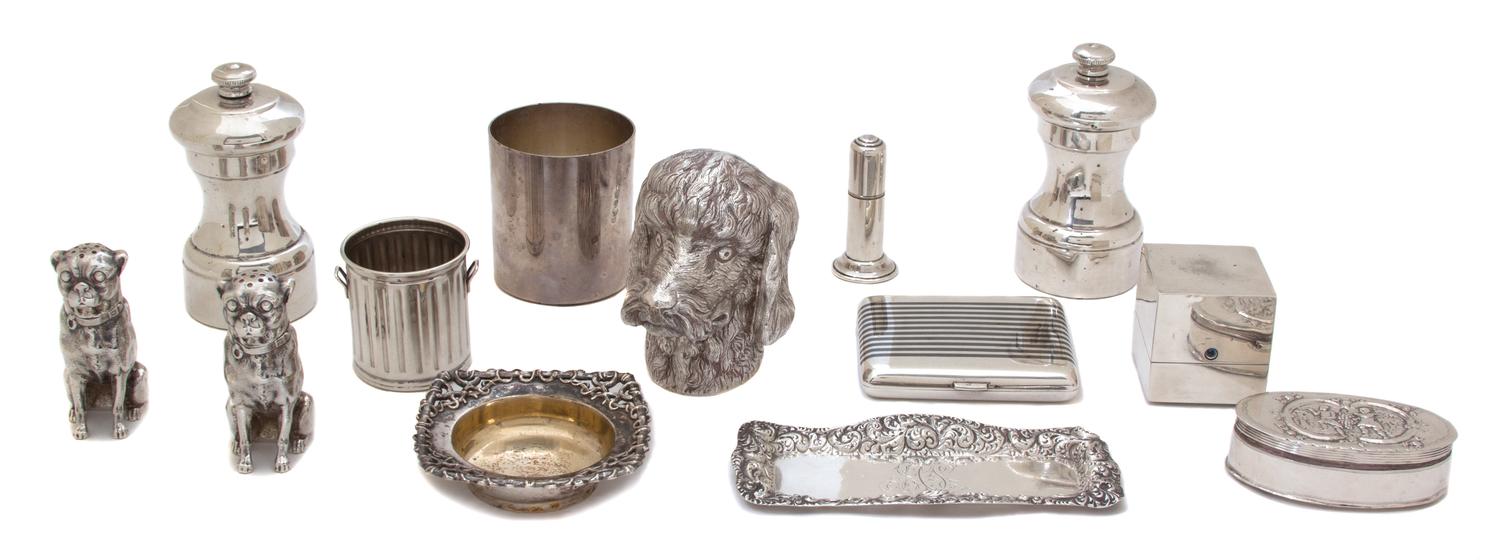 A Collection of Miniature Silver Articles Height of largest 4 inches. — 20TH CENTURY