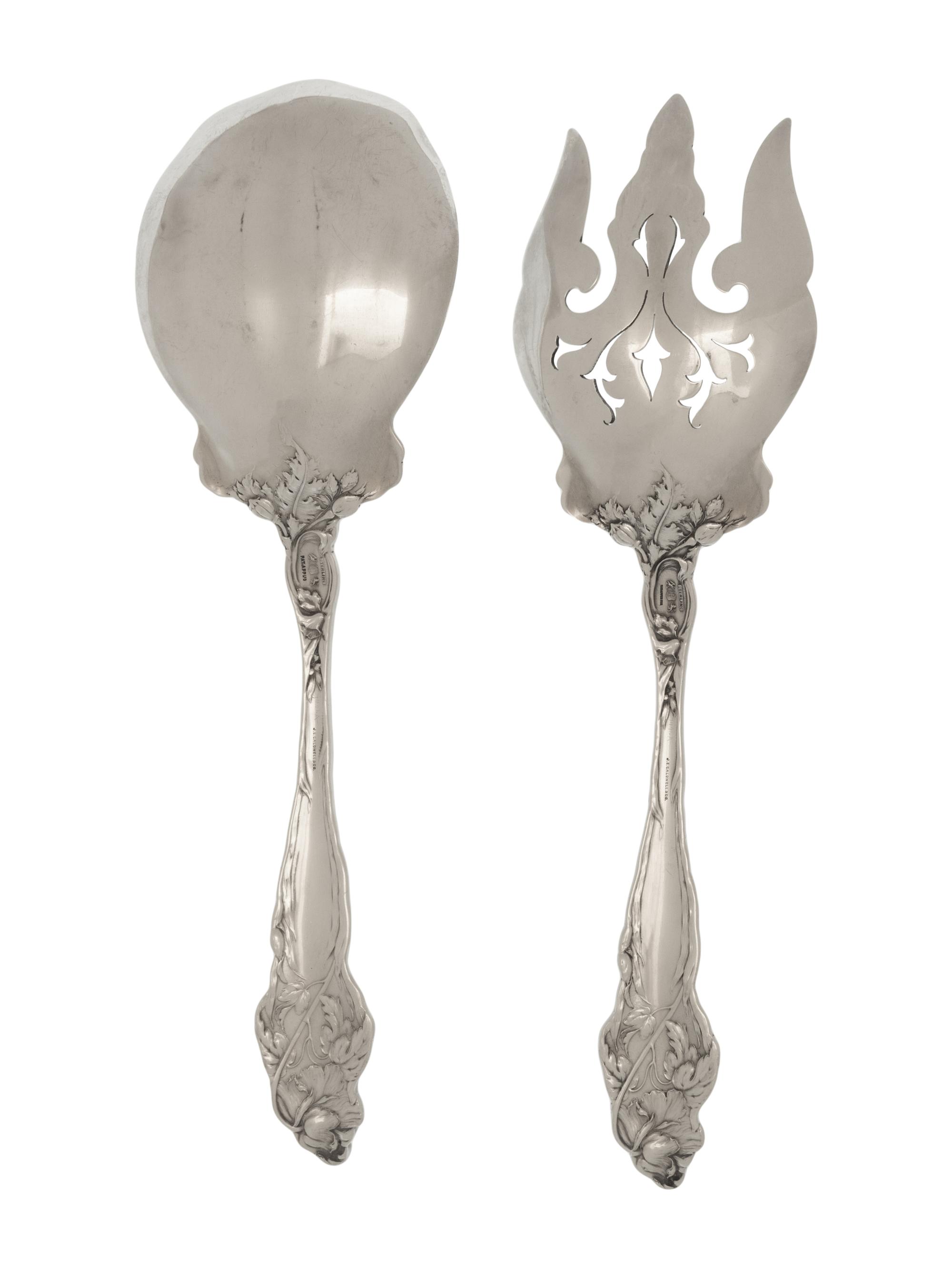 An American Silver Salad Serving Set