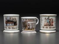 Three Craftsman's Porcelain Occupational Shaving Mugs
