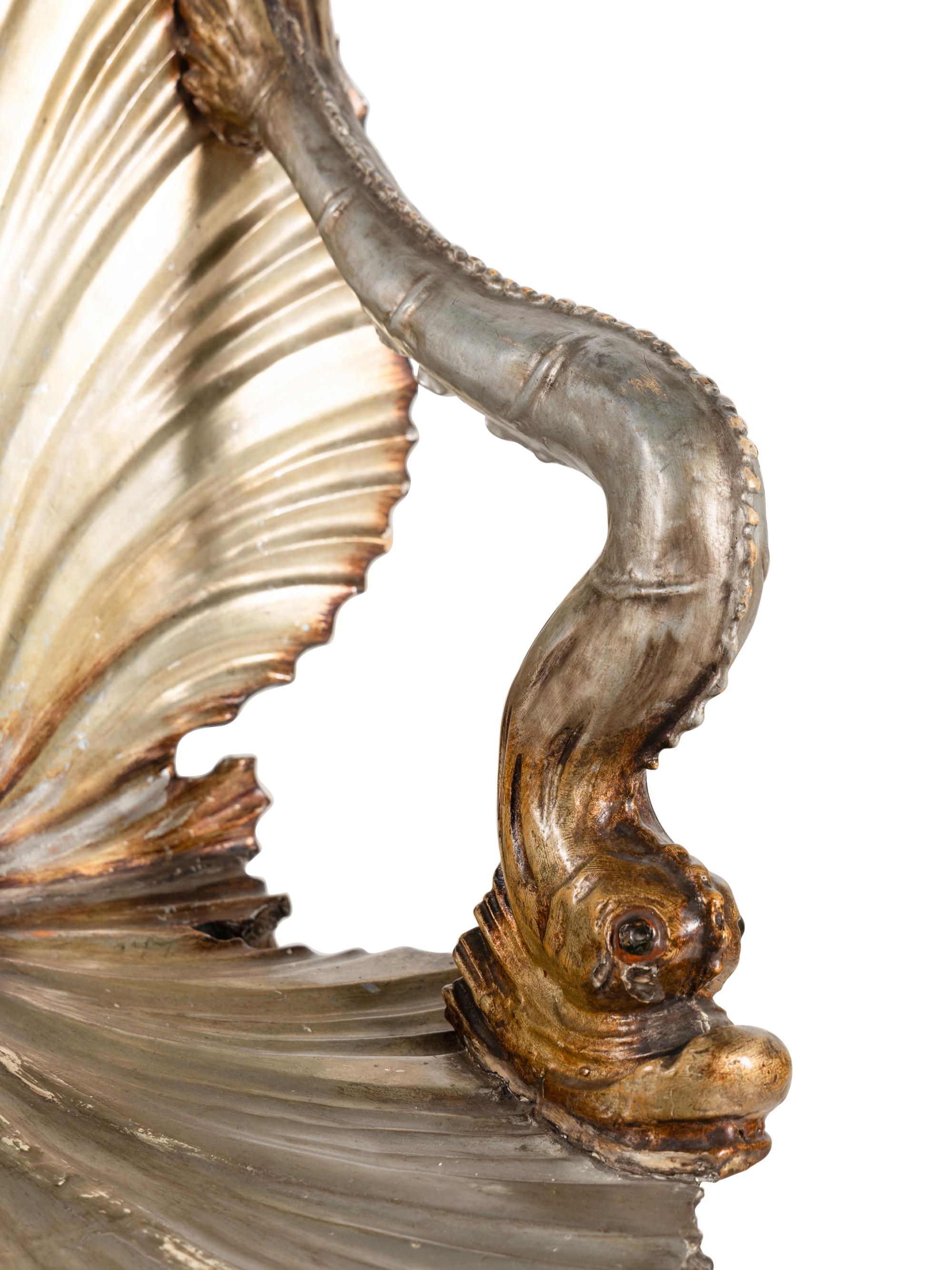 A Painted and Parcel Gilt "Grotto" Armchair