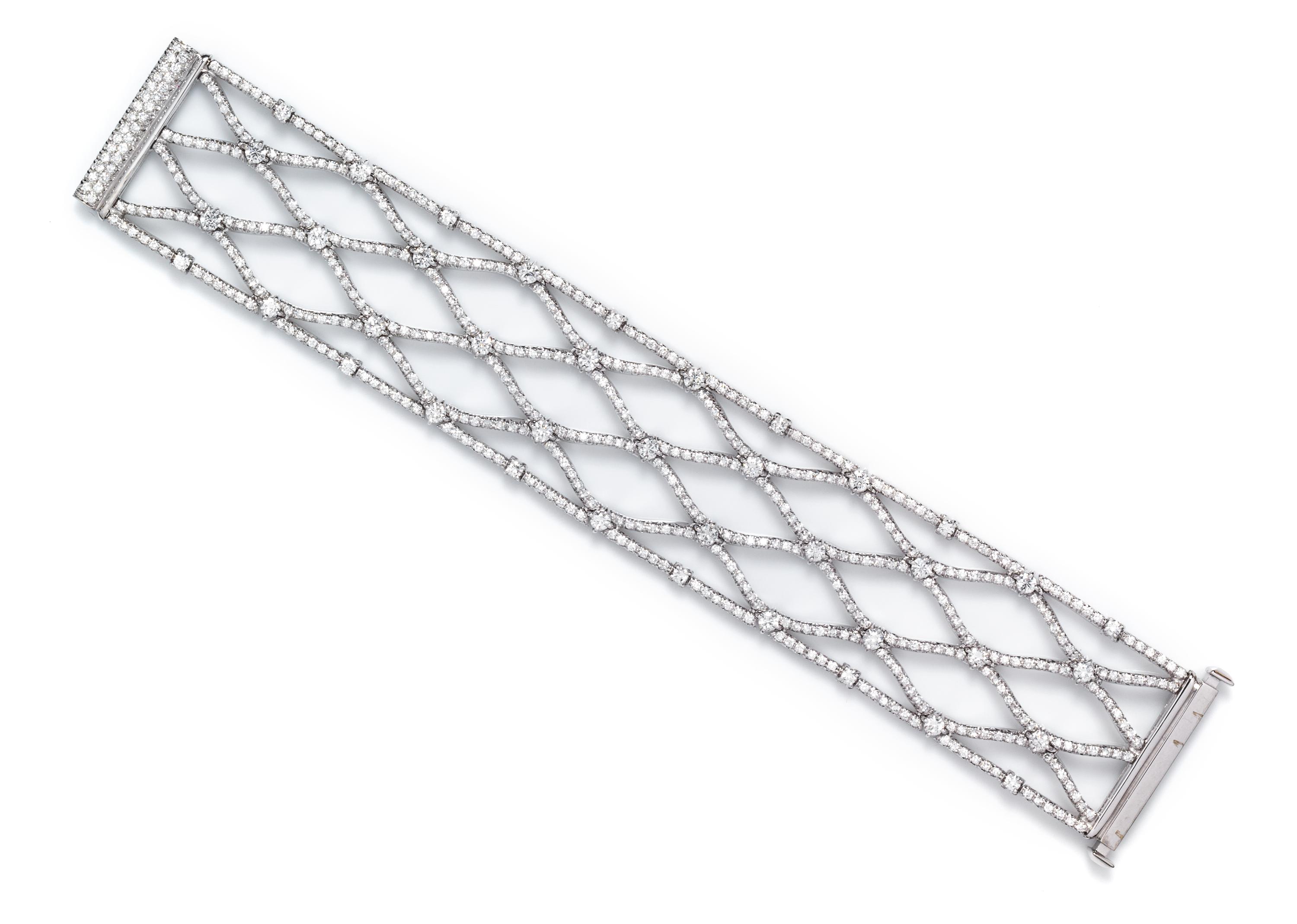 An 18 Karat White Gold and Diamond Bracelet, Stefan Hafner, 39.00 dwts.