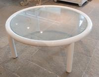 A White Metal Circular Coffee Table