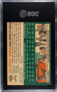 A 1954 Topps Jackie Robinson Baseball Card No. 10 (SGC 5.5 EX+)