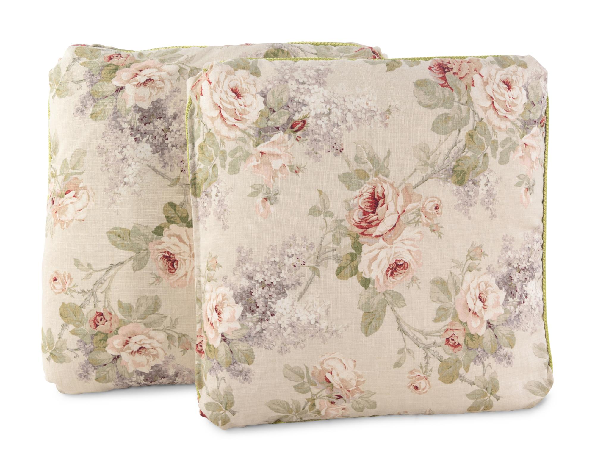 A Custom Button-Tufted Upholstered Armchair and Two Matching Cushions