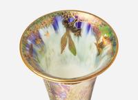 A Wedgwood Black Fairyland Lustre "Butterfly Women" Pattern Footed Vase, UK, 1920s