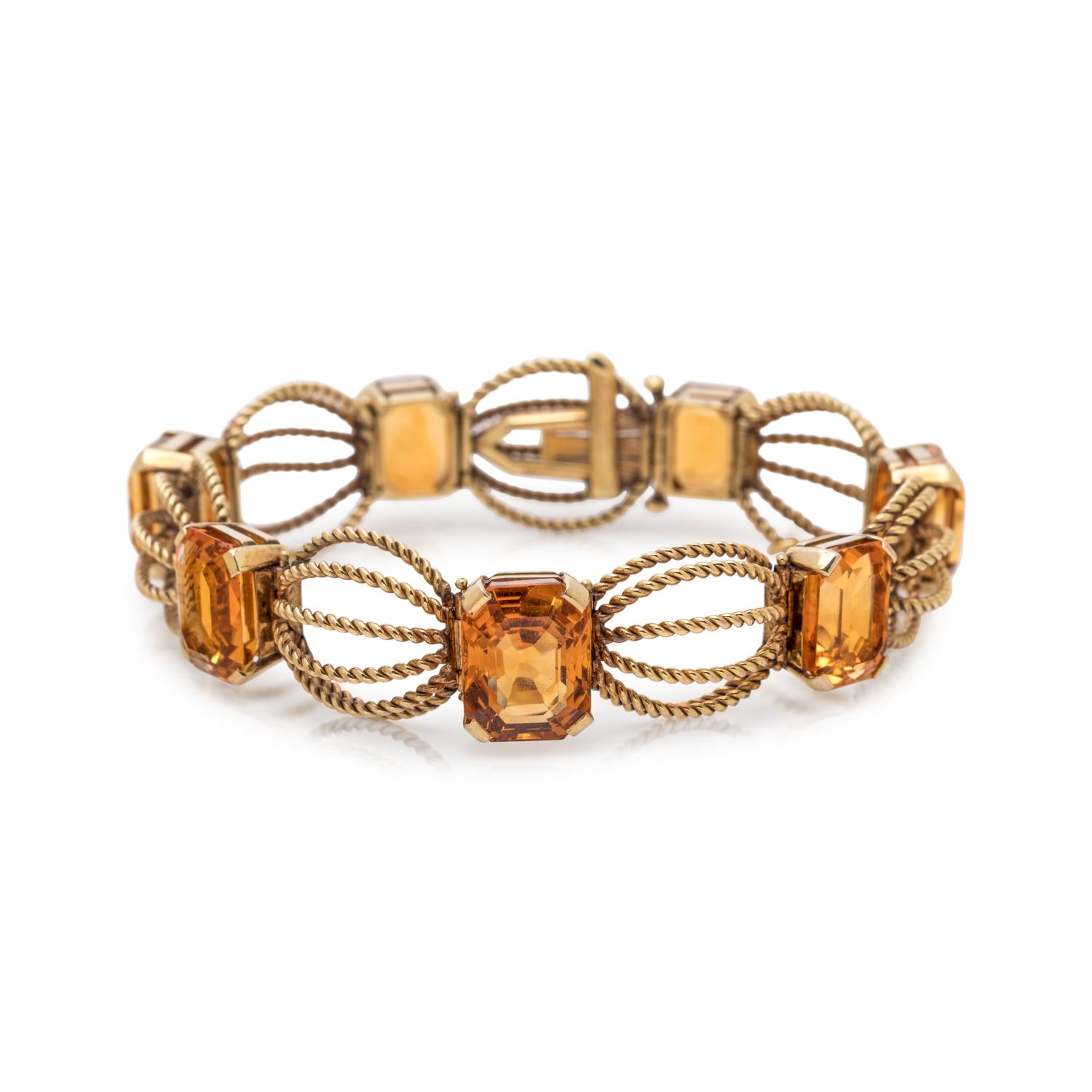 YELLOW GOLD AND CITRINE BRACELET