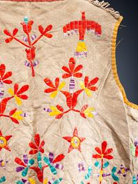 Sioux Quilled Hide Vest, with Thunderbirds and Flowers