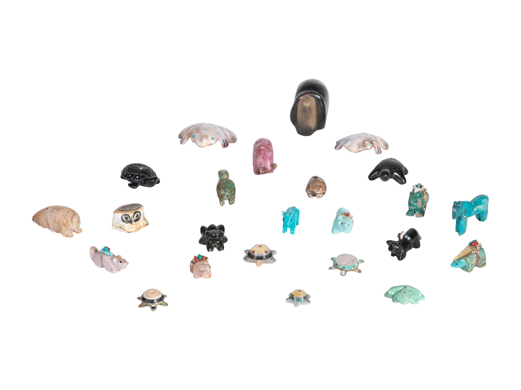 Collection of Santa Clara, San Ildefonso, and Zuni Fetishes