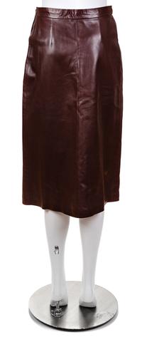 An Hermès Brown Sheepskin Wrap Skirt, Size 40.