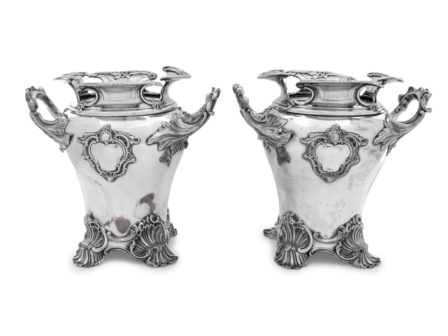 A Pair of Silver-Plate Wine Coolers