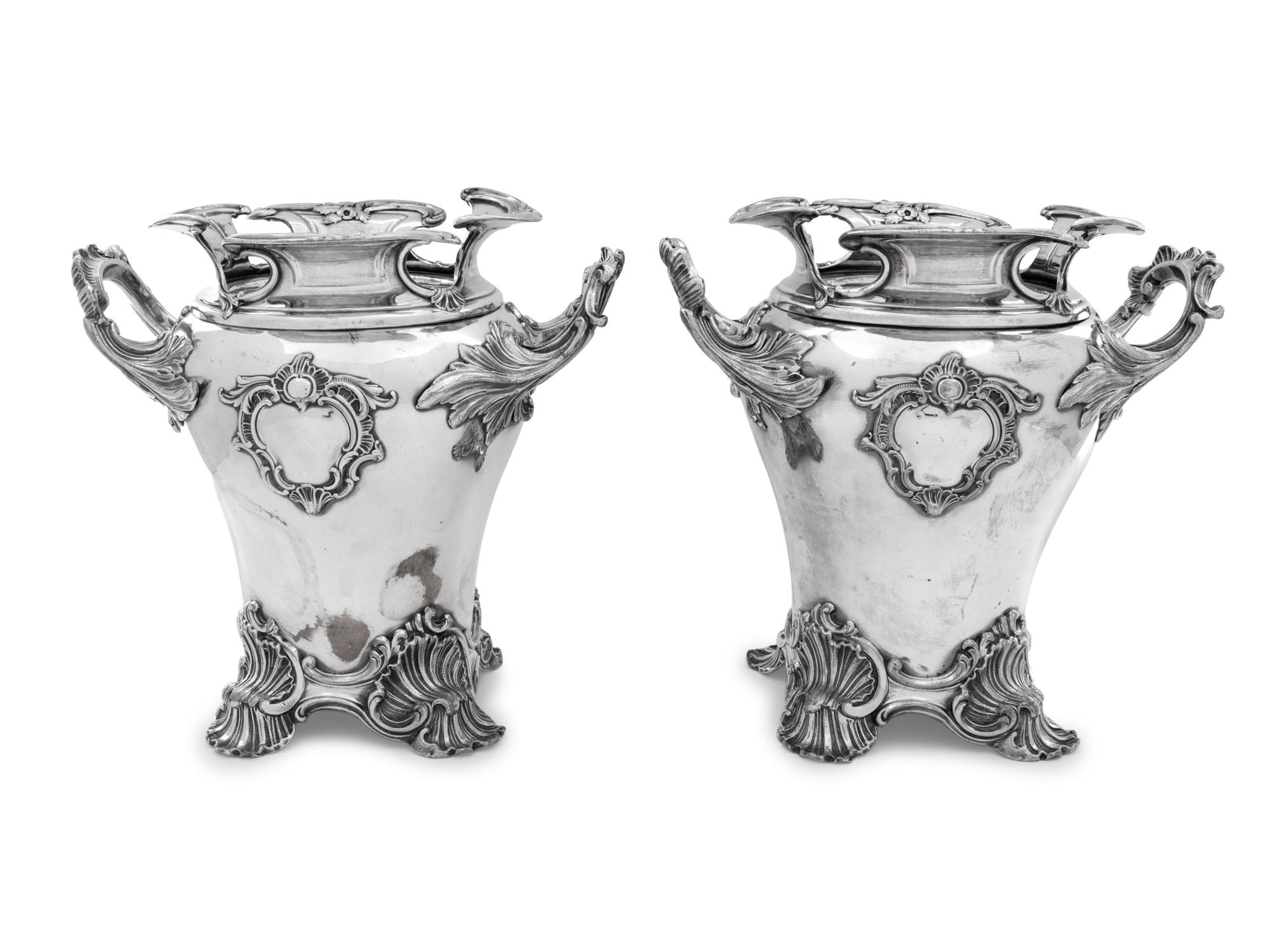 A Pair of Silver-Plate Wine Coolers