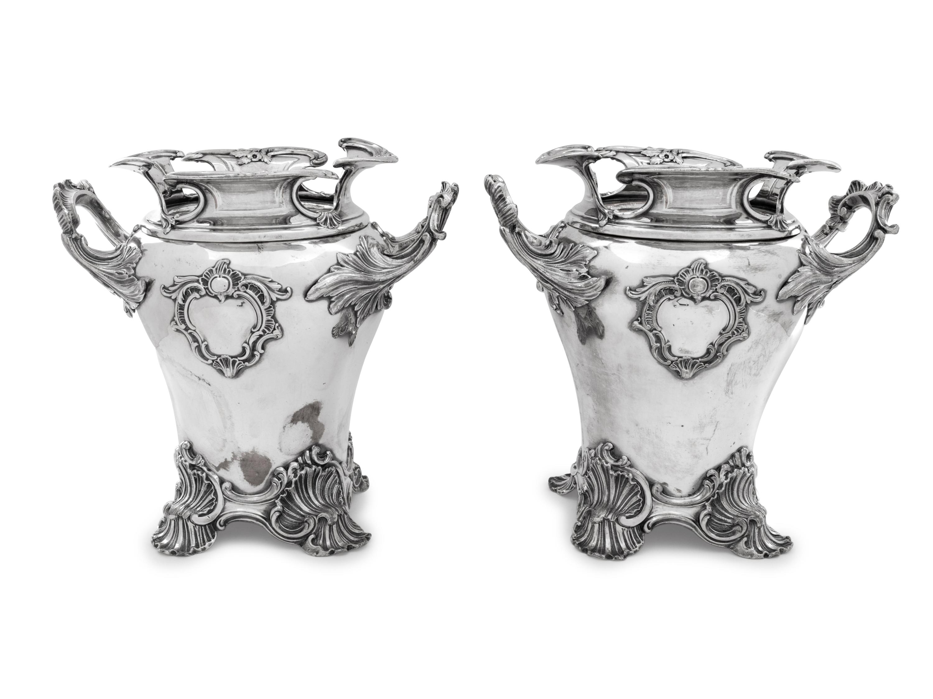A Pair of Silver-Plate Wine Coolers