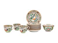 A Partial Set of Chinese Export Famille Rose Dinner and Tea Service