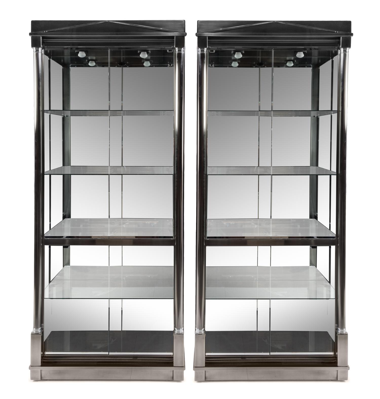 Design Institute America, USA, 1980s, a pair of vitrine cabinets