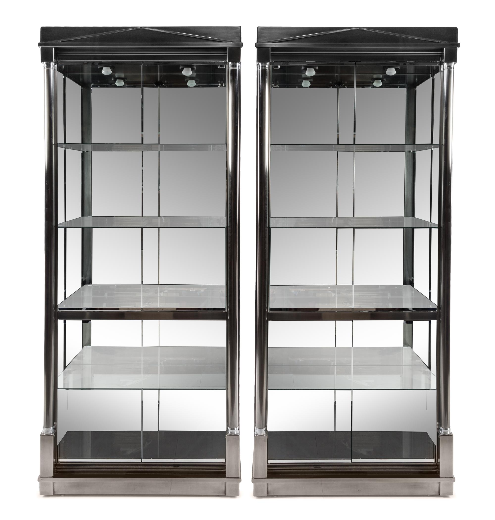 Design Institute America, USA, 1980s, a pair of vitrine cabinets