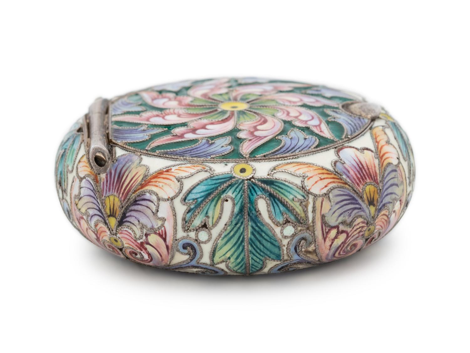 A Russian Silver and Shaded Enamel Snuff Box