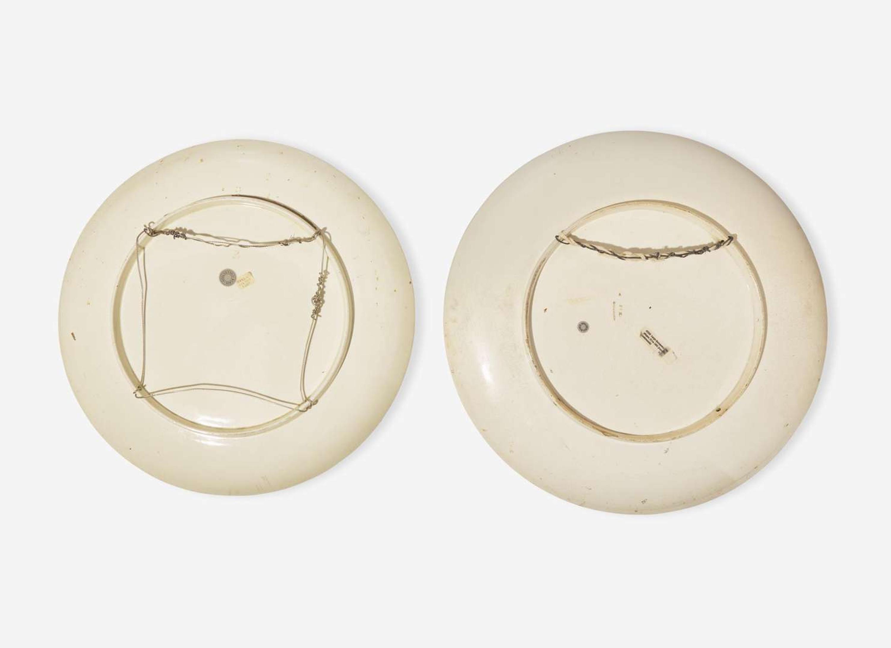 Two Wedgwood Queensware Chargers, UK, late 19th century