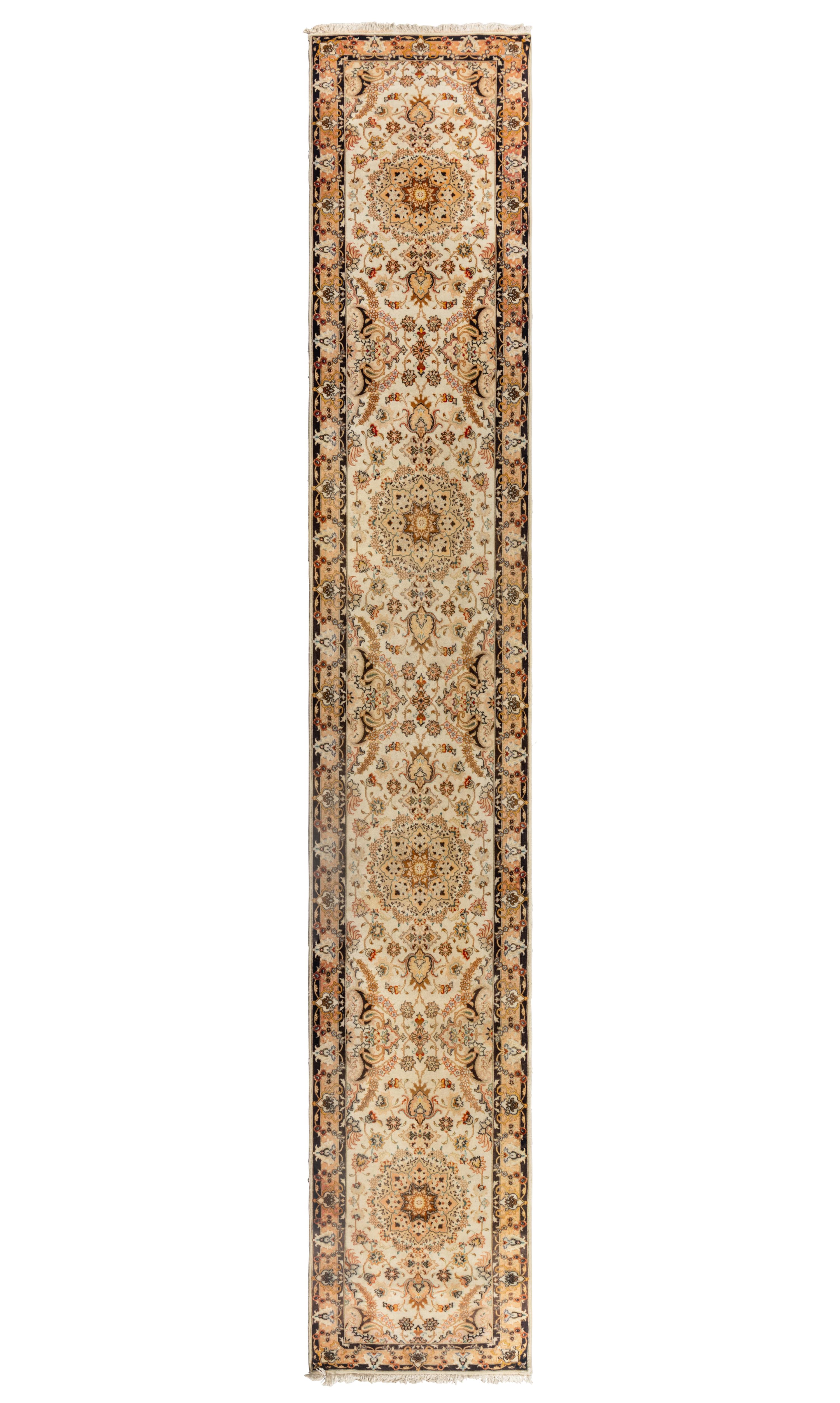 A Tabriz Wool and Silk Runner