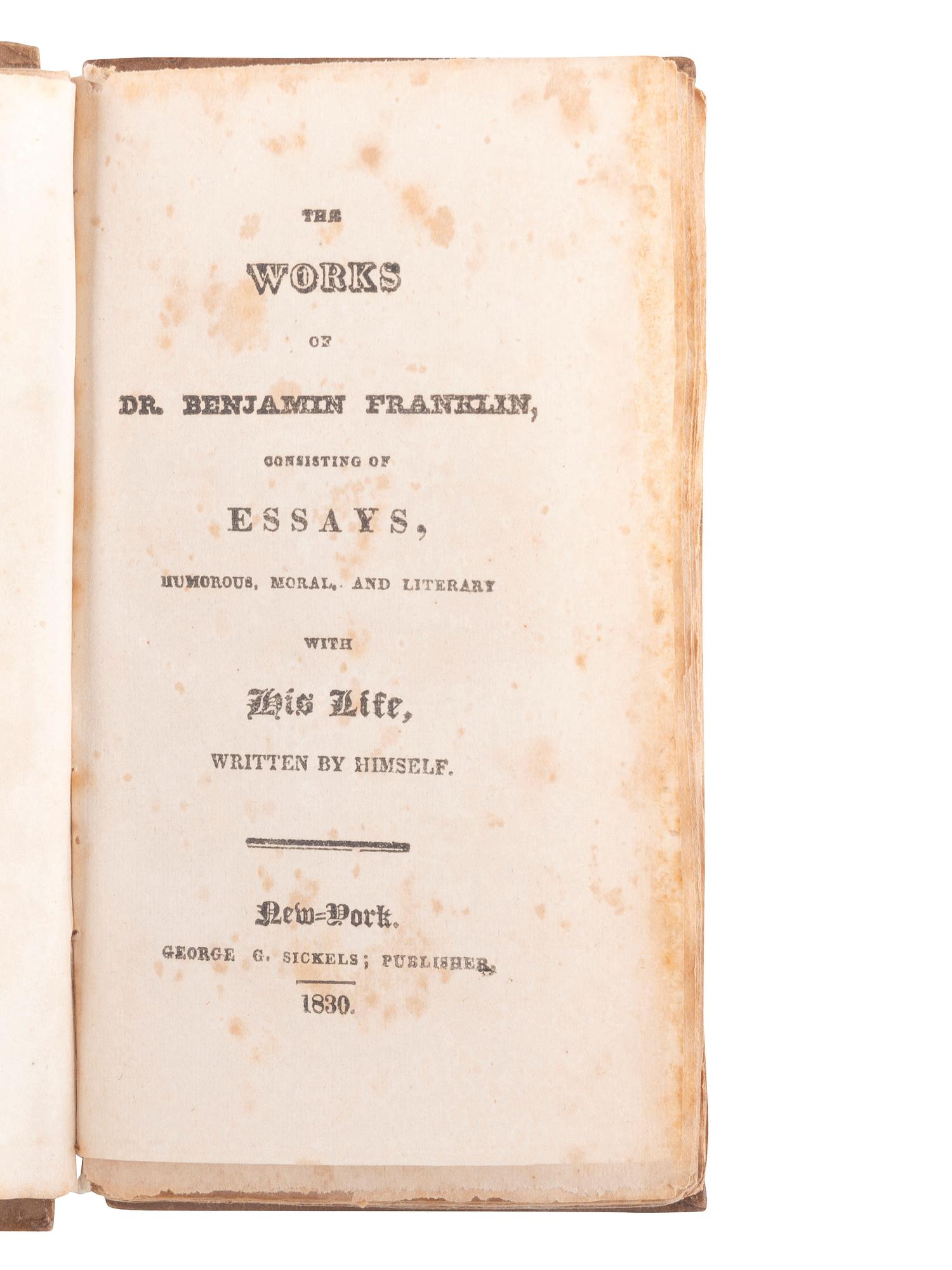 [REVOLUTIONARY WAR & COLONIAL AMERICA]. 6 works involving Founding Fathers & early American history.