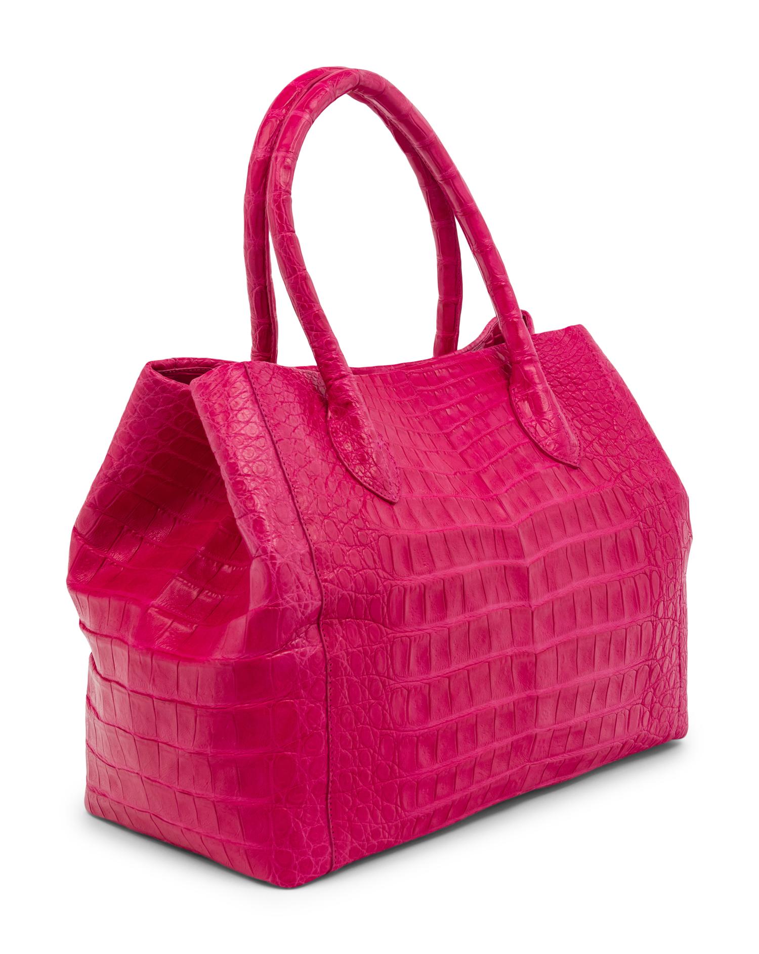 Nancy Gonzalez Hot Pink Crocodile Tote Bag