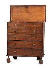 A William and Mary Stained Pine Two-Drawer Blanket Chest