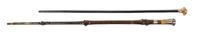 Two Victorian Walking Sticks, Height of taller overall 35 3/4 inches.