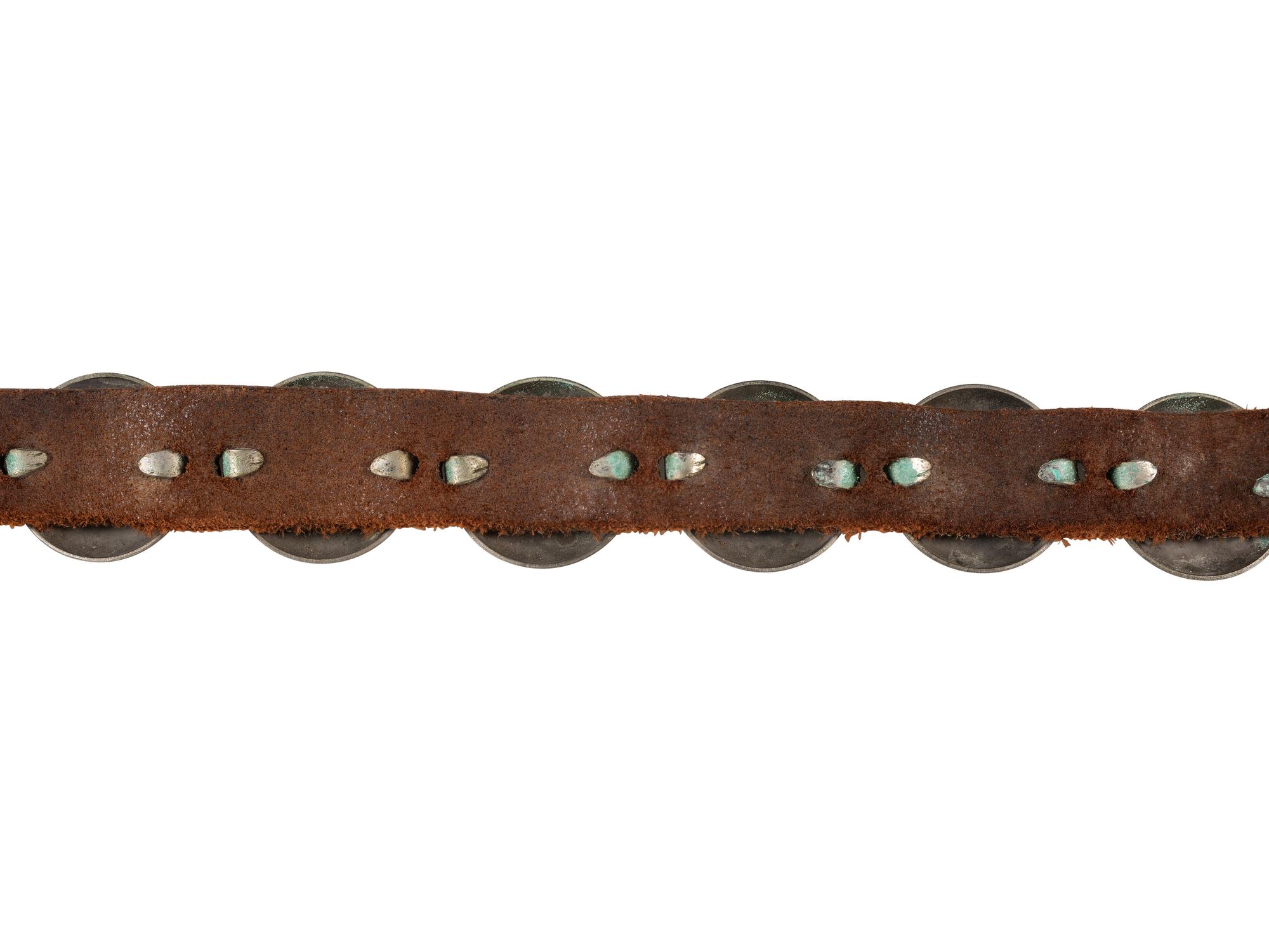 Plains Child's German Silver Concha Belt and Drop