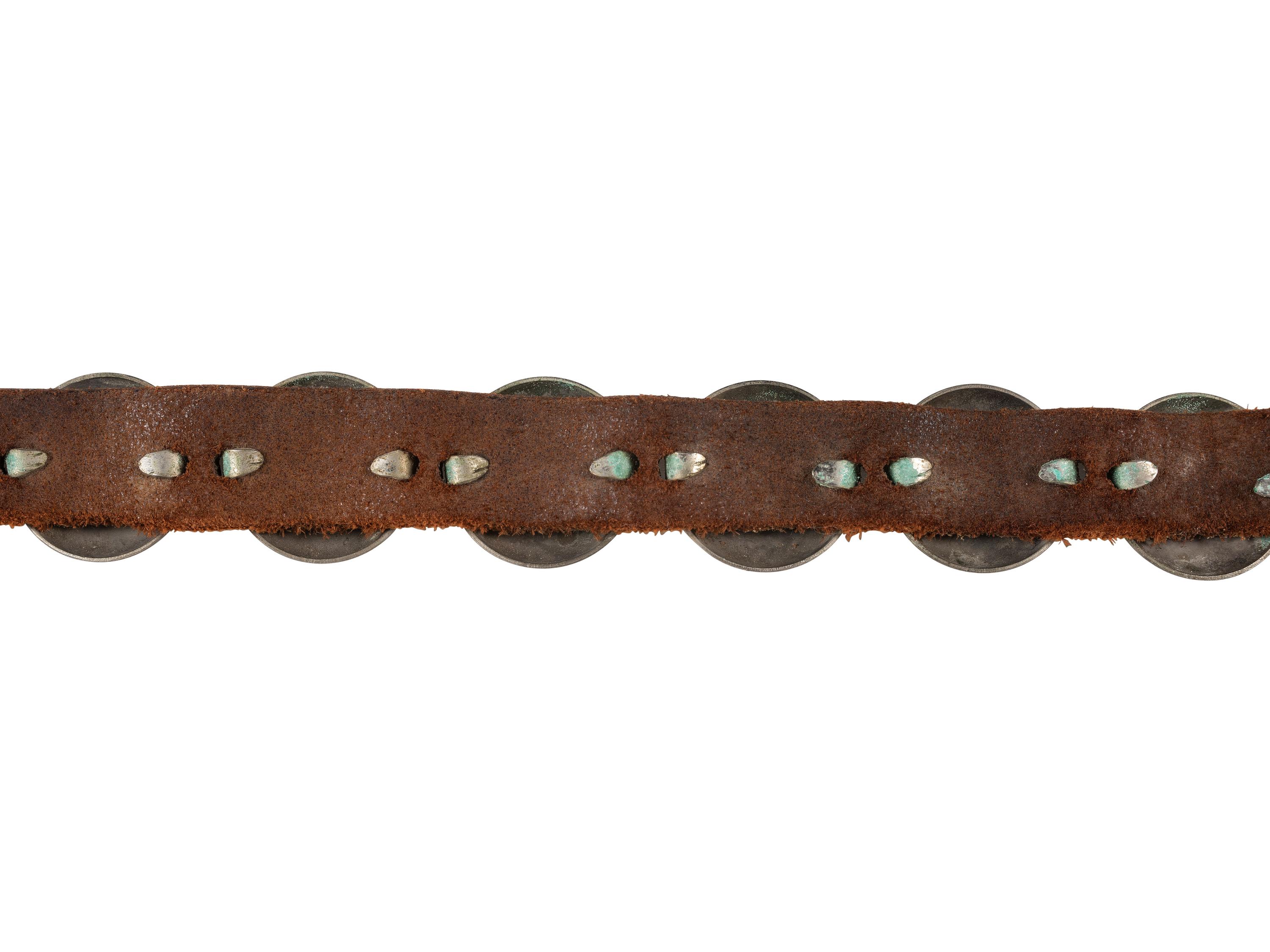 Plains Child's German Silver Concha Belt and Drop