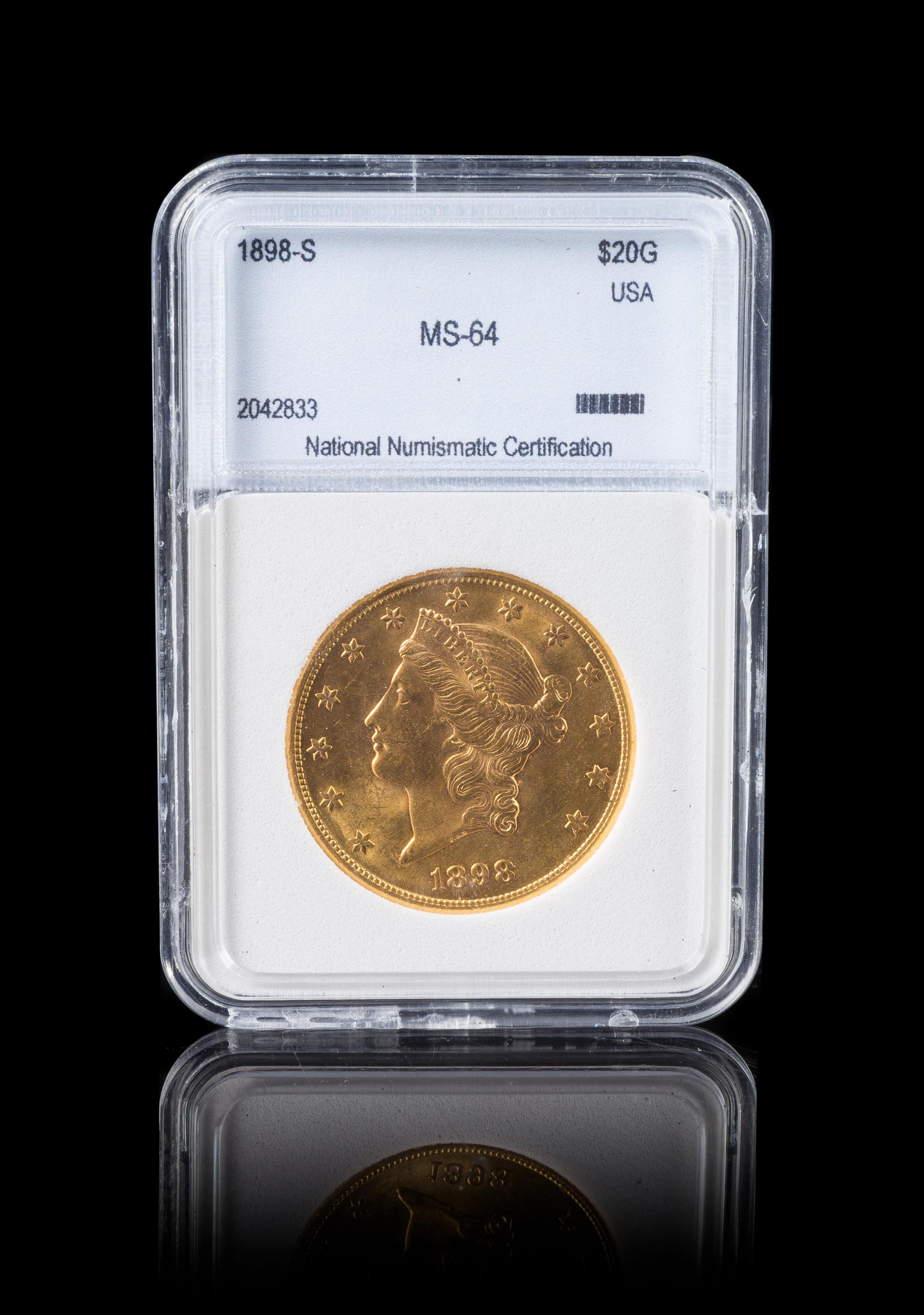 A United States 1898-S Liberty Head $20 Gold Coin
