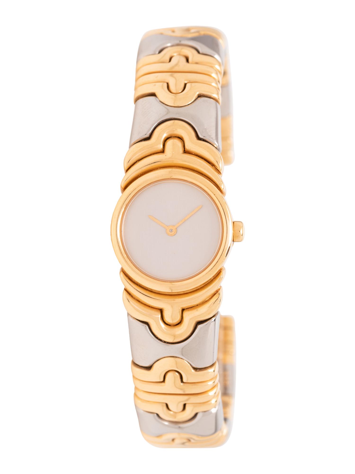 BVLGARI, REF. BJ 01 18K YELLOW GOLD AND STEEL 'PARENTESI' WRISTWATCH