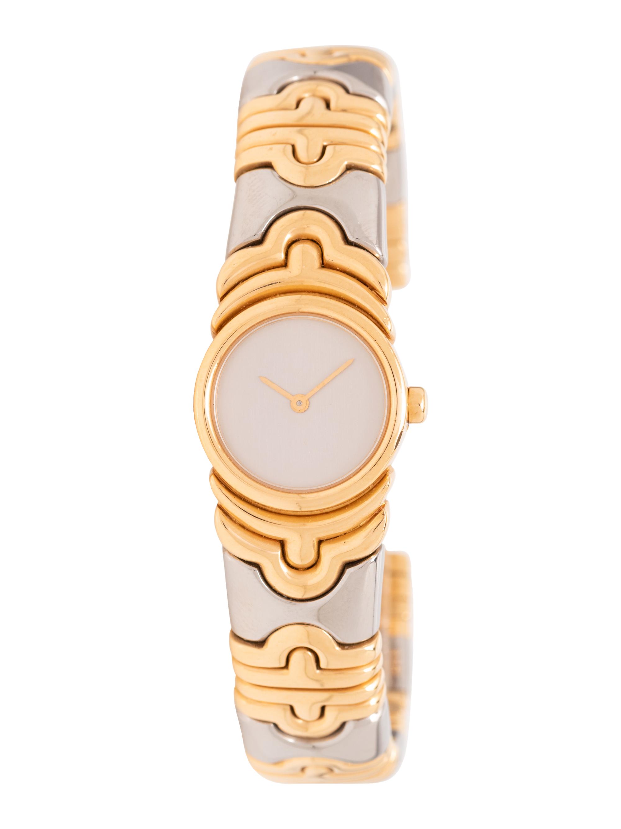 BVLGARI, REF. BJ 01 18K YELLOW GOLD AND STEEL 'PARENTESI' WRISTWATCH