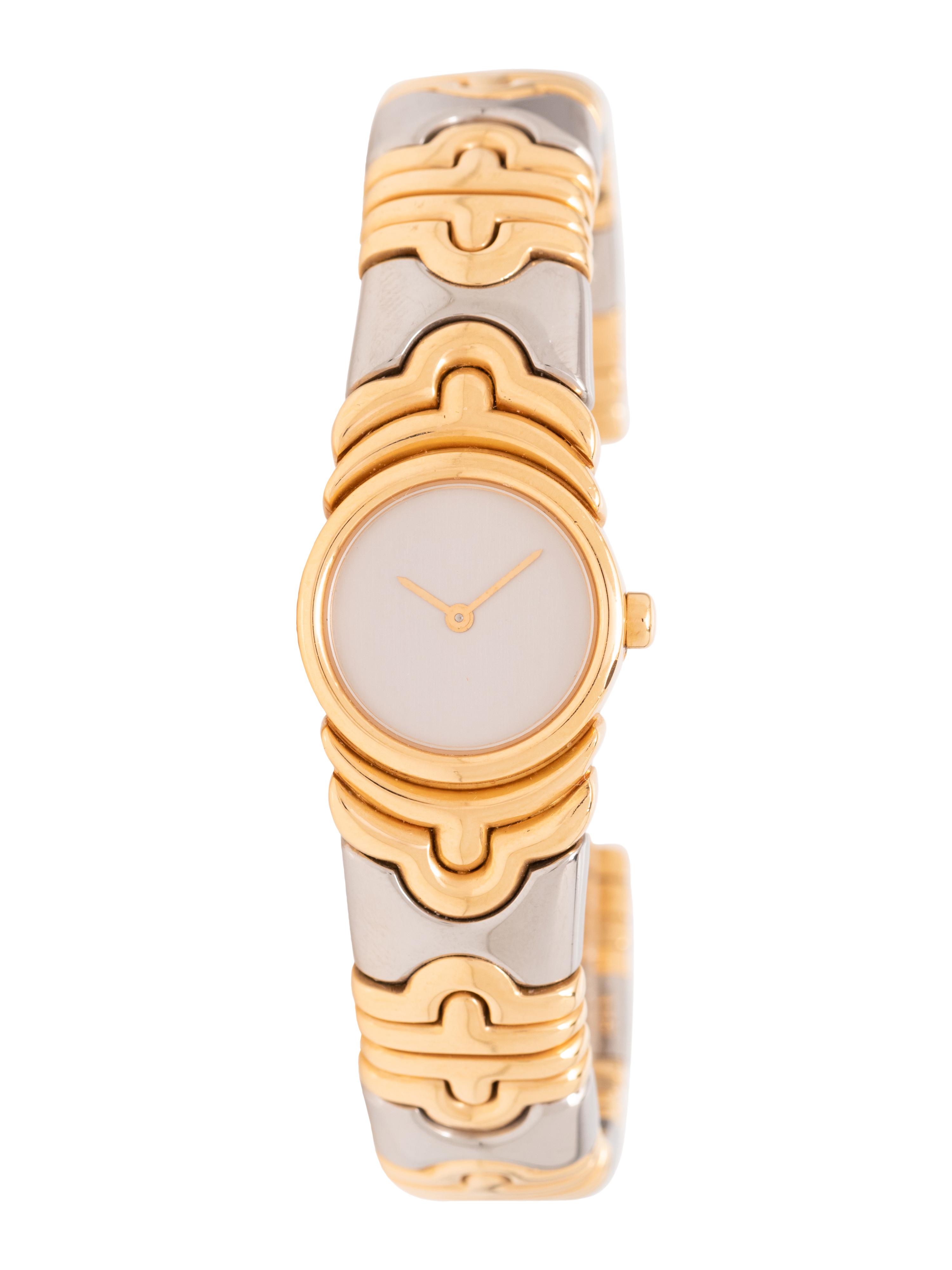 BVLGARI, REF. BJ 01 18K YELLOW GOLD AND STEEL 'PARENTESI' WRISTWATCH