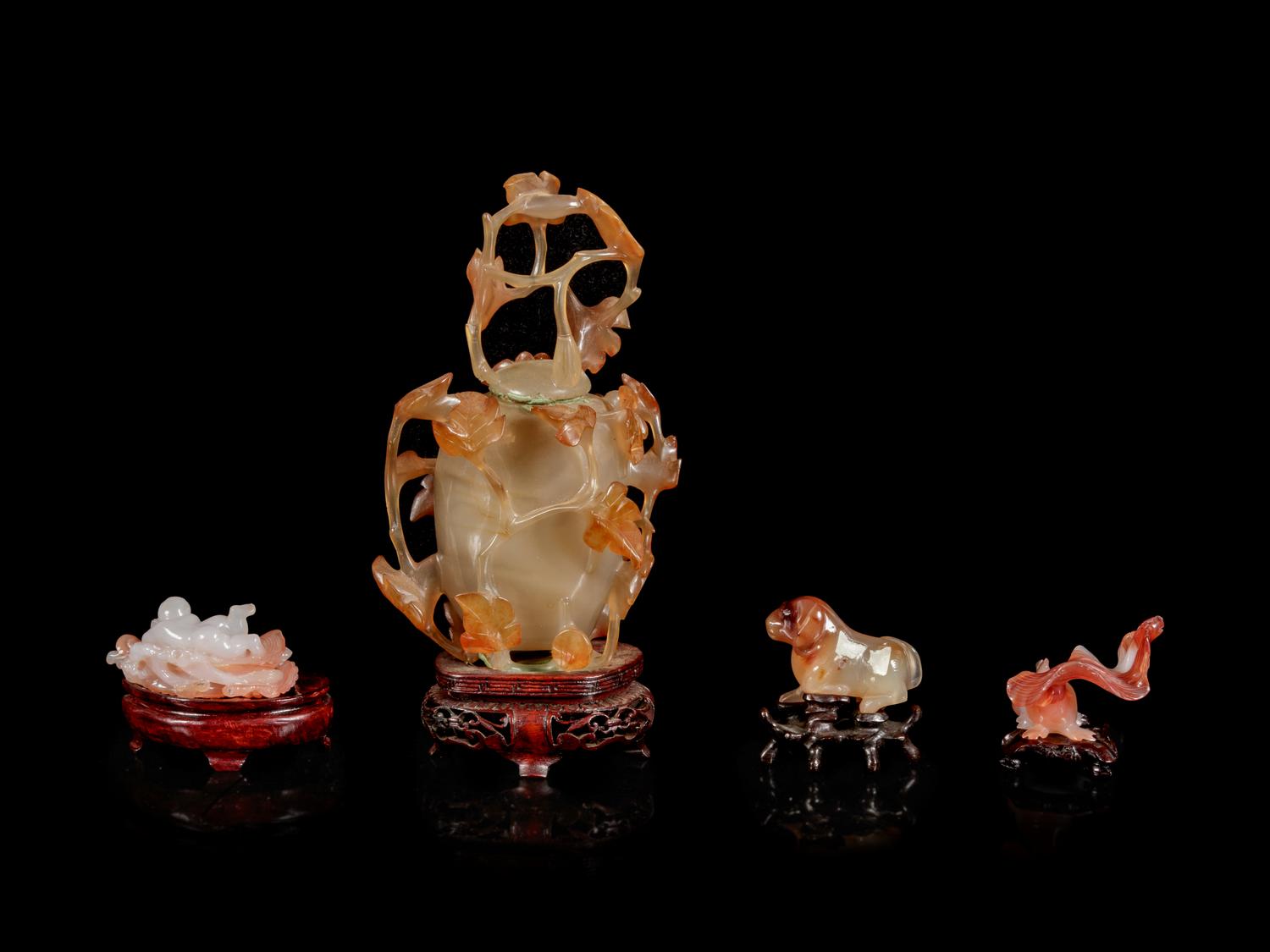 Four Chinese Carved Agate Articles