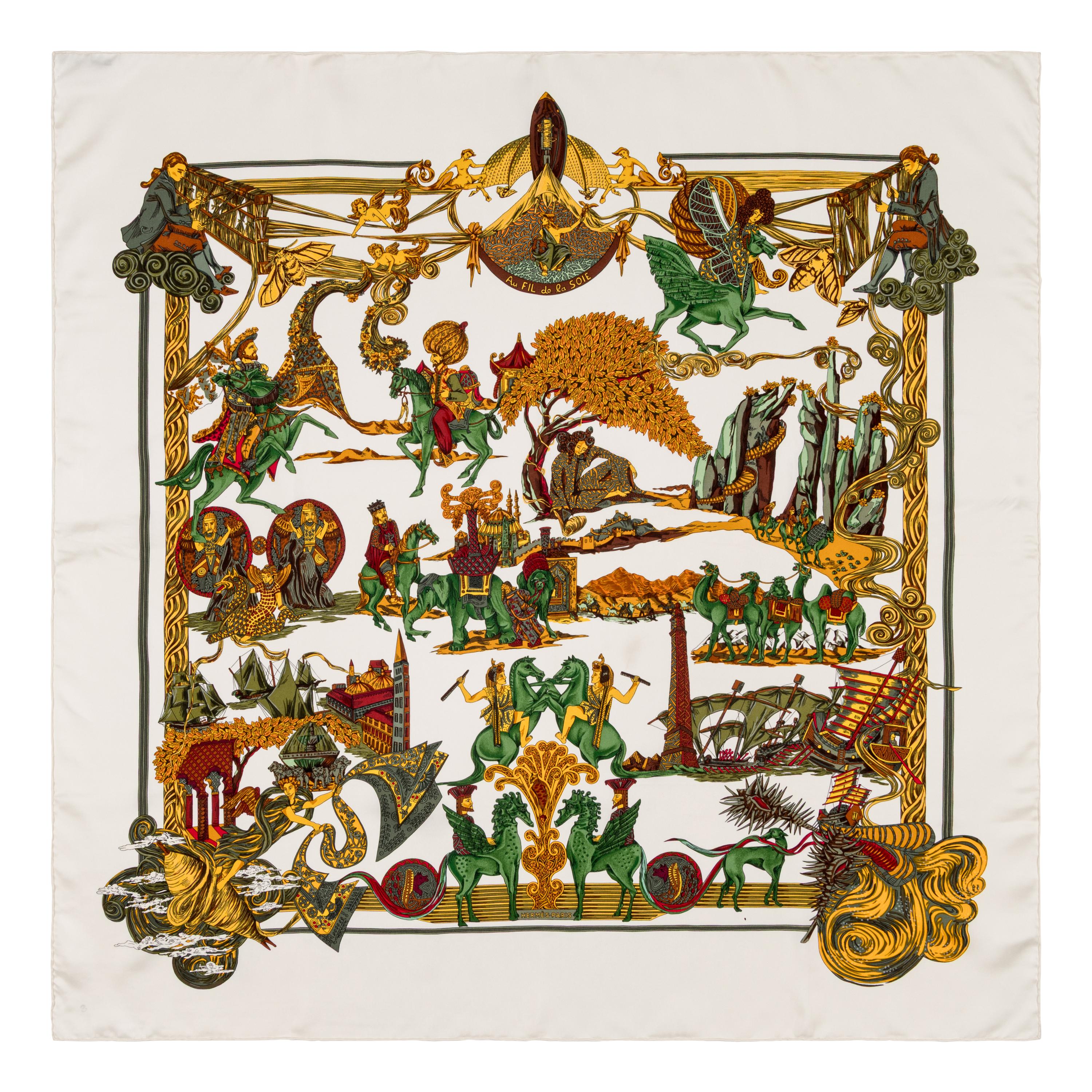 Hermès, Five Silk Scarves 90