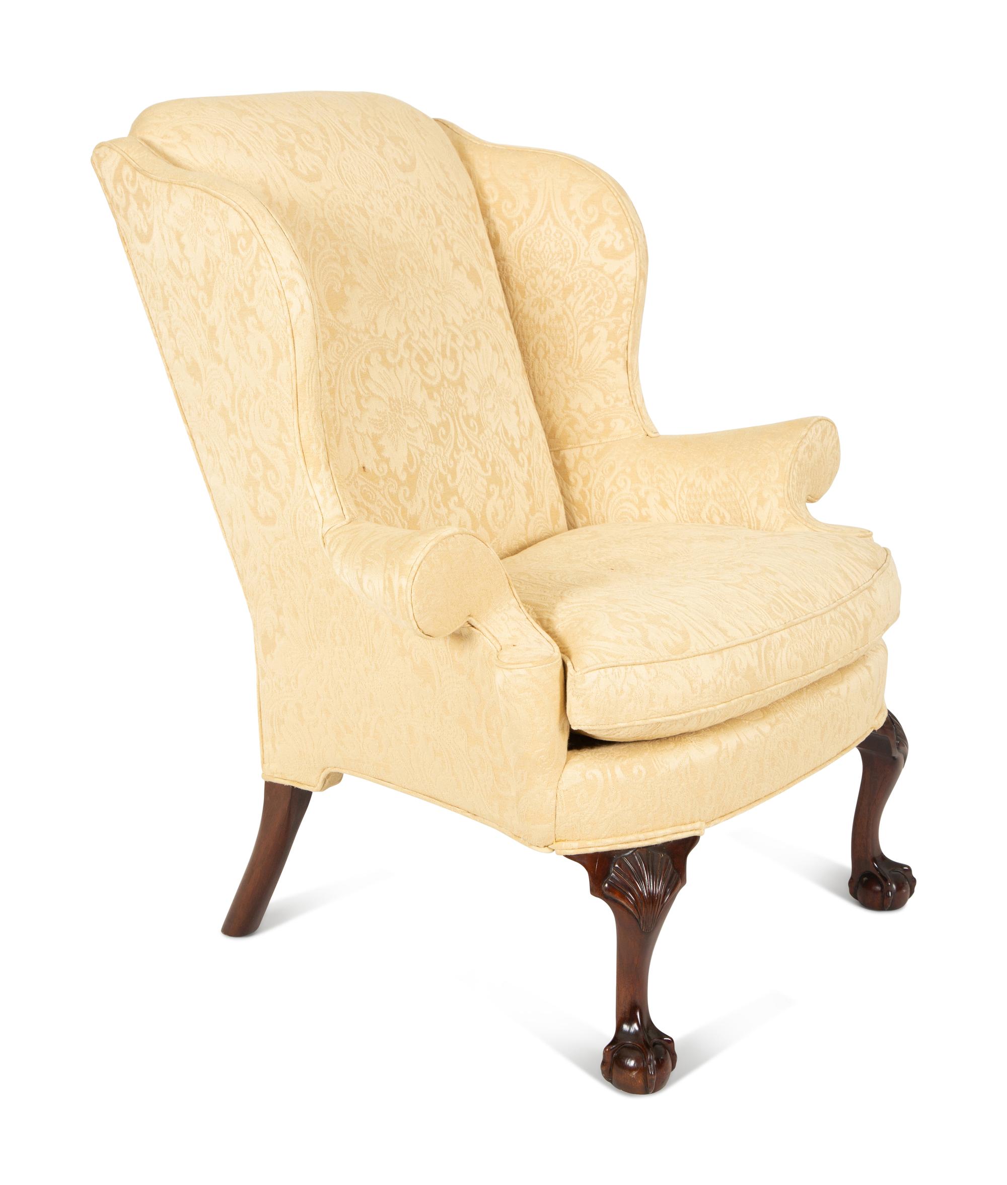 A George III Style Mahogany Wing Armchair